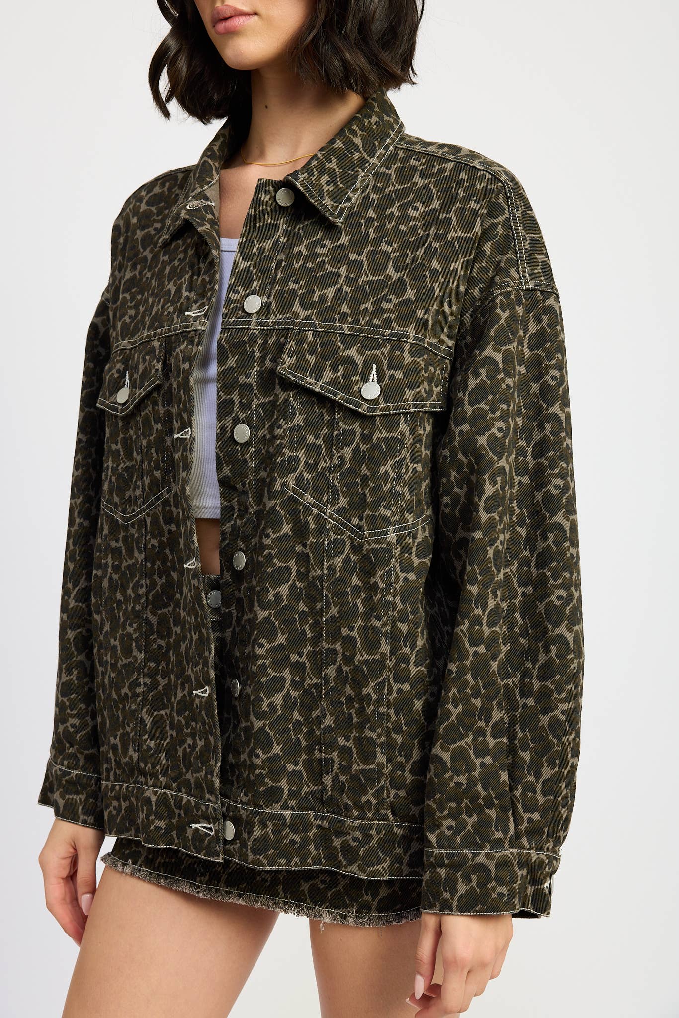 LEOPARD DENIM JACKET