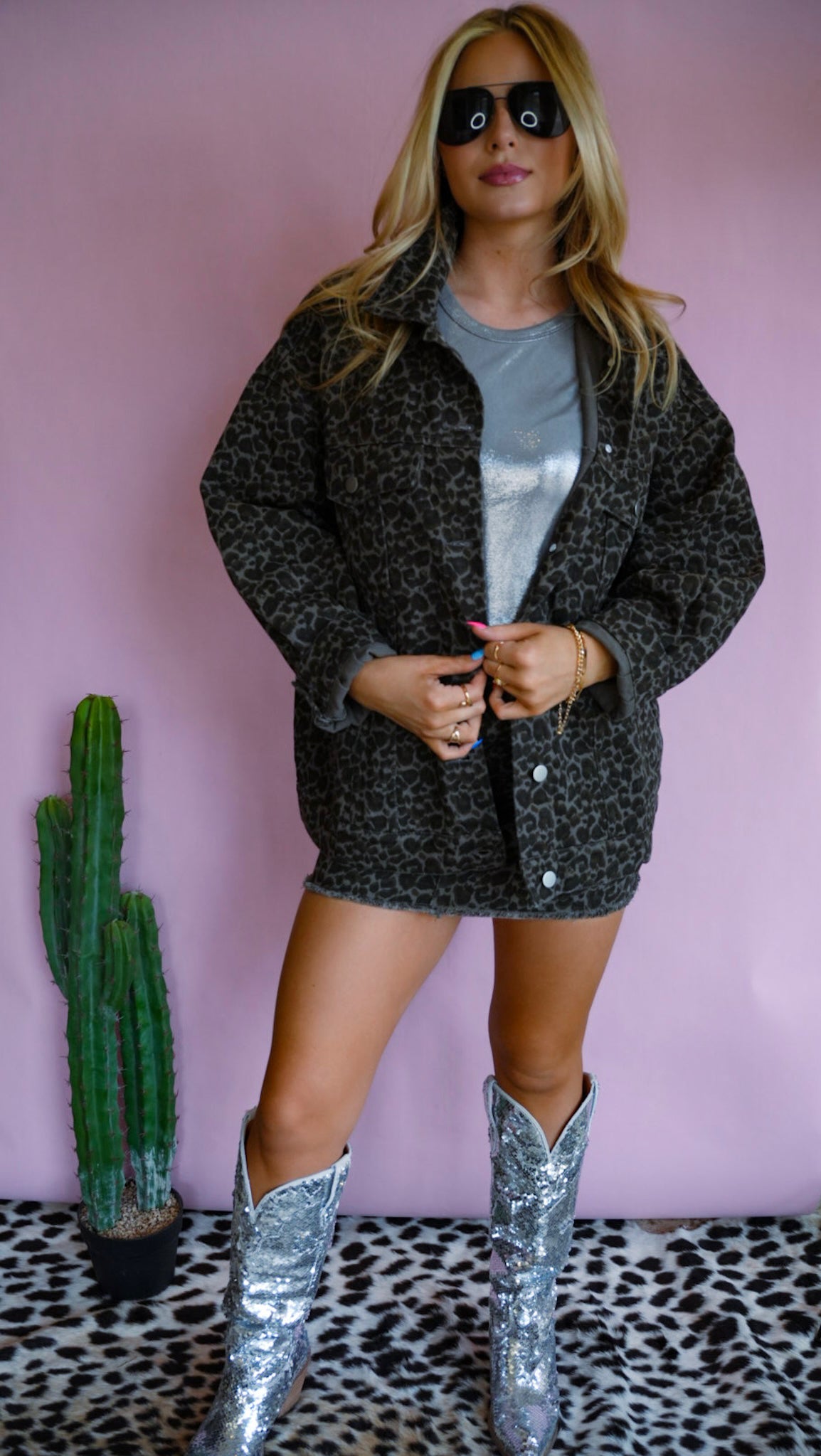 LEOPARD DENIM JACKET
